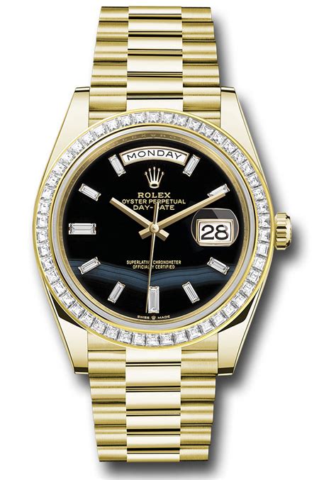 rolex day date 40 baguette bezel|Rolex Day-Date 40 228396.